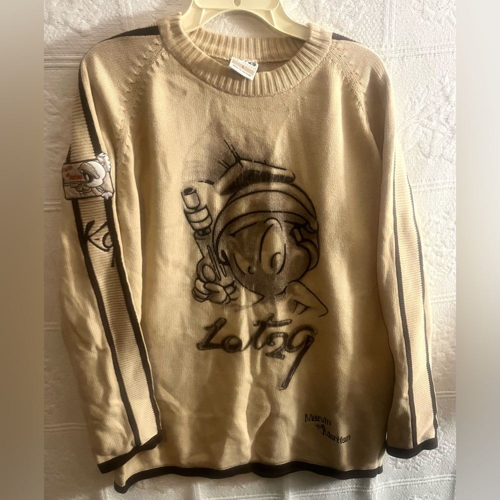 Vintage Lot 29 Looney Tunes Marvin the Martian Sweater Top Size L Large